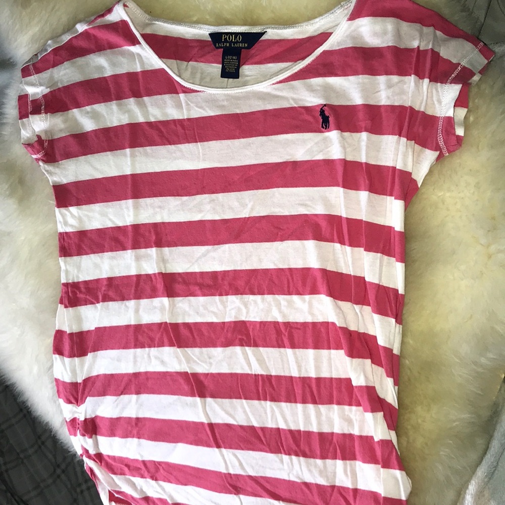 Polo striped pink and white shirt